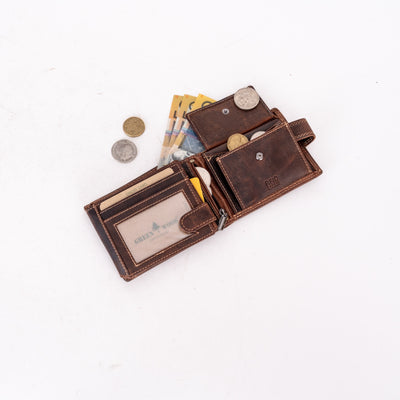 Hunter RFID Leather Wallet with Button Closure – Sandel - Greenwood Leather