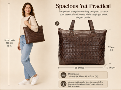 The Harlow Tote Bag — Espresso Brown Leather Work Tote