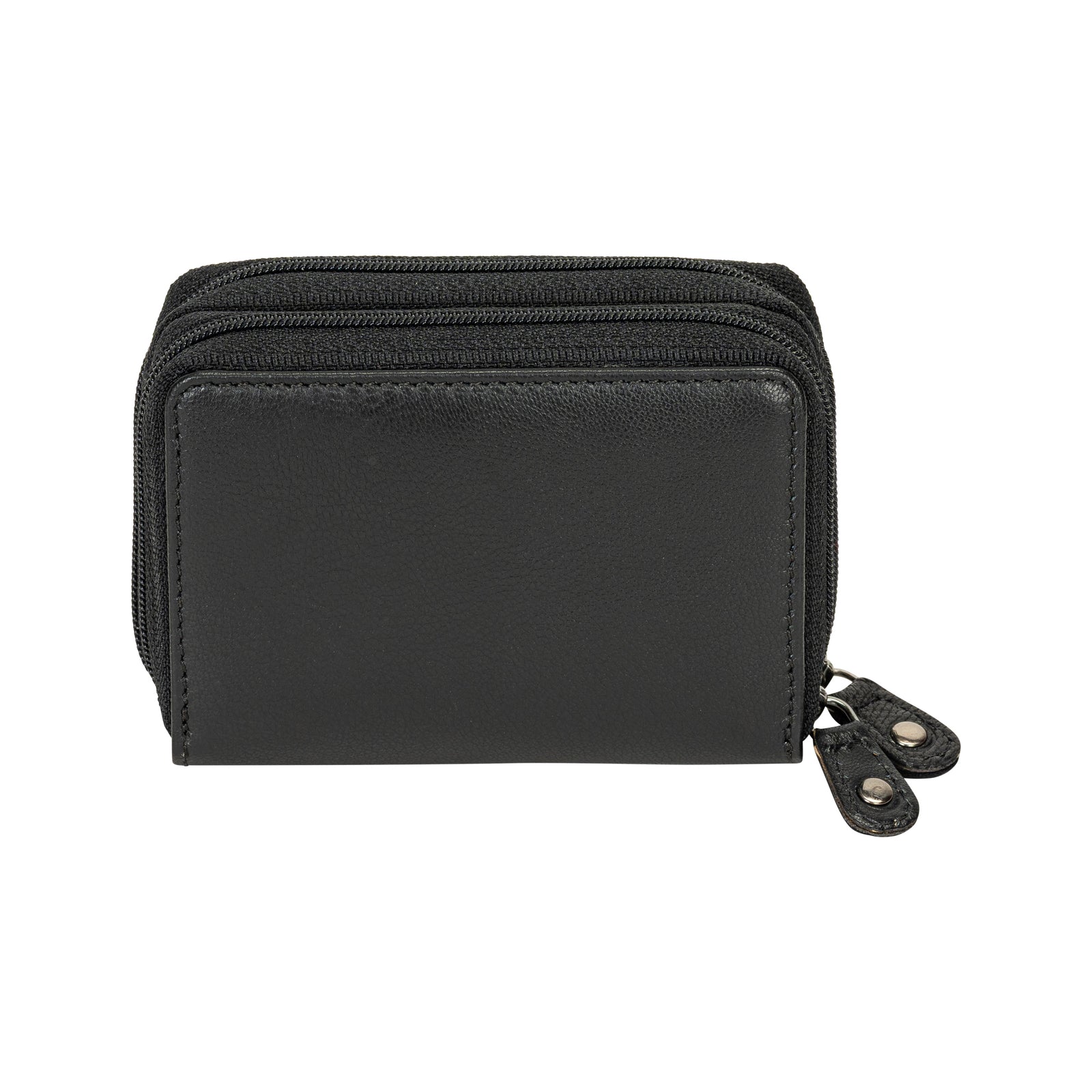 Nolan Zip Card Wallet Black - Greenwood Leather