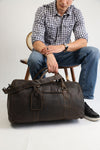 Leather Weekend Travel Bag Wilson - Brown