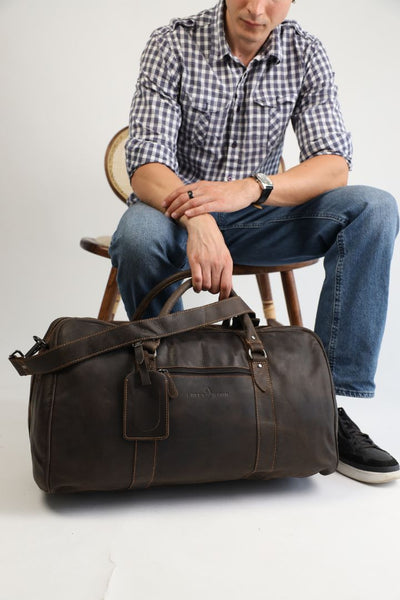 Leather Weekend Travel Bag Wilson - Brown