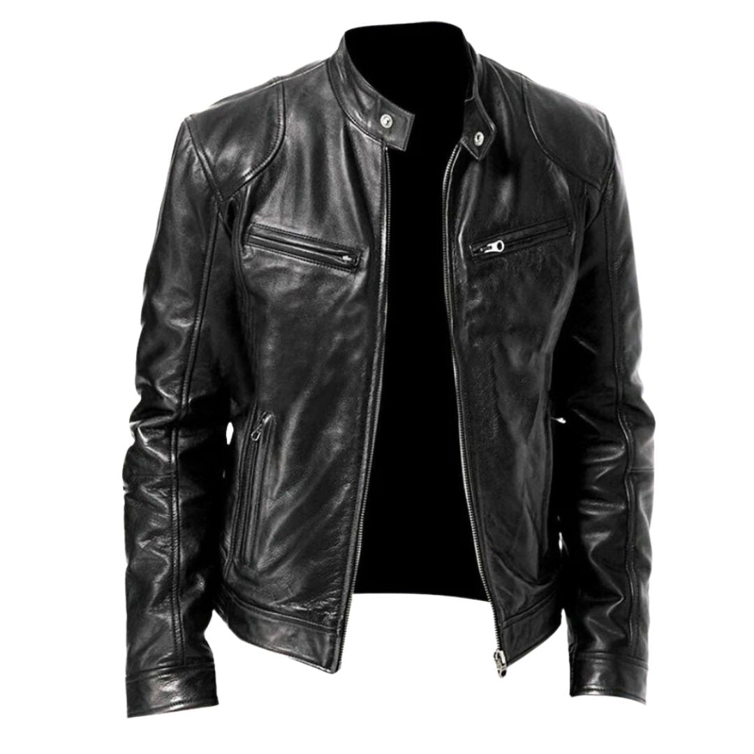 BLACK MOTO LEATHER JACKET - Leather Greenwood Bag | The Greenwood Leather Online Shop Australia