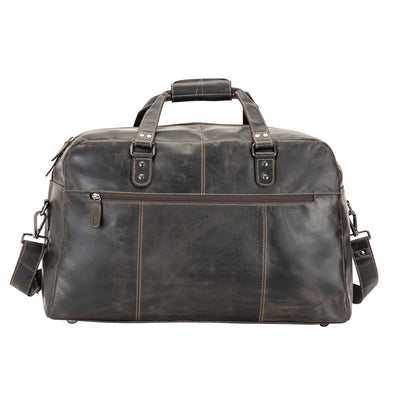 Voyager Leather Weekend Bag – Full Grain Oil Pull-Up Leather Travel Duffel (Brown)
