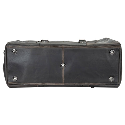 Voyager Leather Weekend Bag – Full Grain Oil Pull-Up Leather Travel Duffel (Brown)