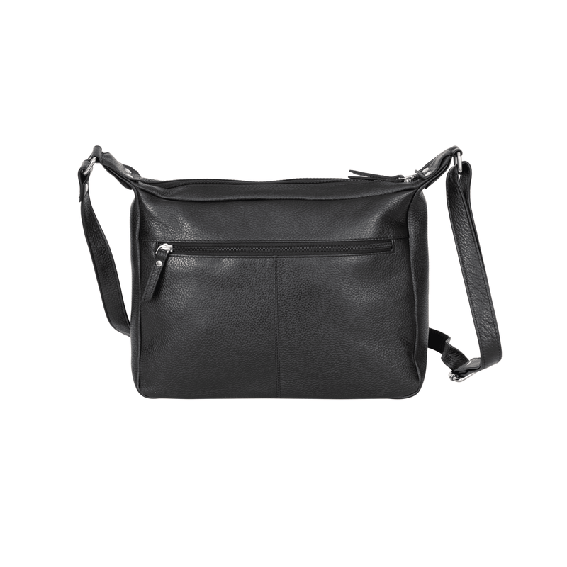 Aspen Multi-Pocket Leather Crossbody Bag – Classic Black - Greenwood Leather