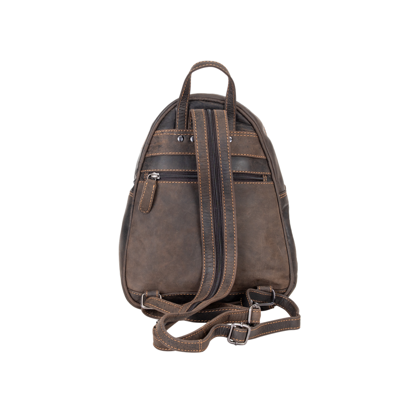 Leather Women Backpack Little Emma - Brown - Greenwood Leather