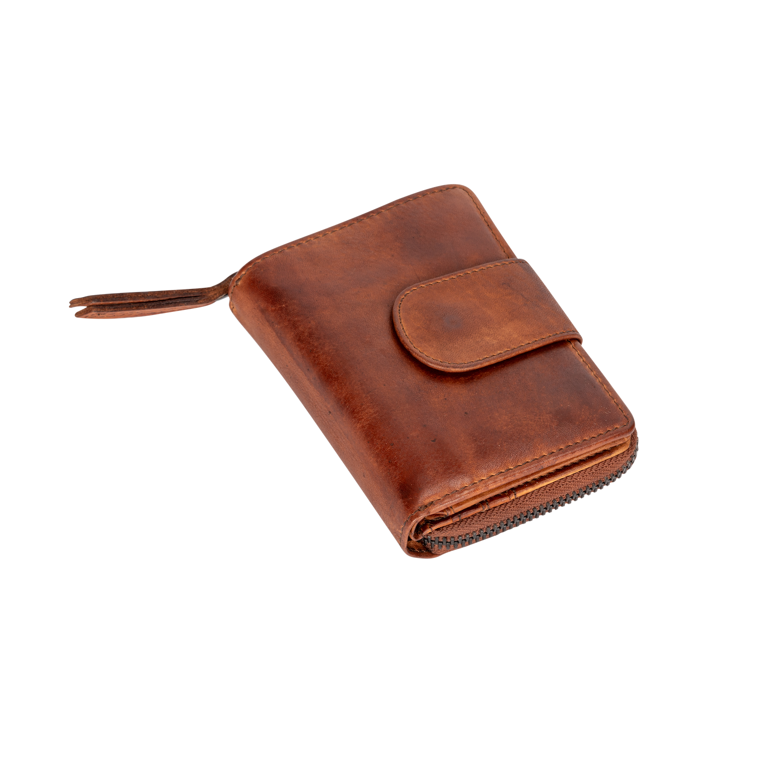 Women's Leather Wallet Moon GW2268 Cognac - Greenwood Leather
