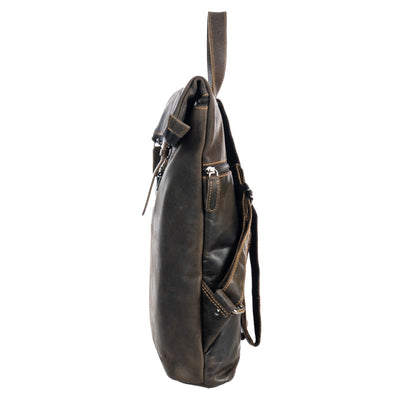 Birchwood Roll-Top Leather Backpack – Vintage Full Grain Leather Laptop Backpack | Medium & Large - Greenwood Leather
