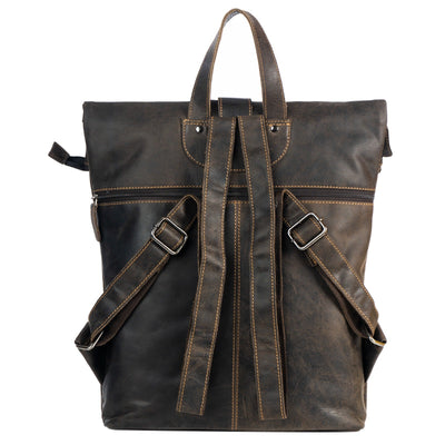 Birchwood Roll-Top Leather Backpack – Vintage Full Grain Leather Laptop Backpack | Medium & Large - Greenwood Leather