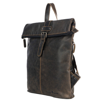 Birchwood Roll-Top Leather Backpack – Vintage Full Grain Leather Laptop Backpack | Medium & Large - Greenwood Leather