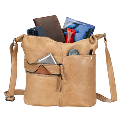 Greenwood Leather Shoulder bag Bianca - Beige