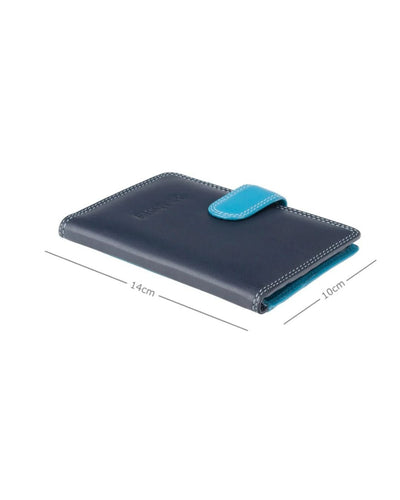 Cardinal Leather RFID Passport Holder with Tab Closure — Blue Multi - Greenwood Leather