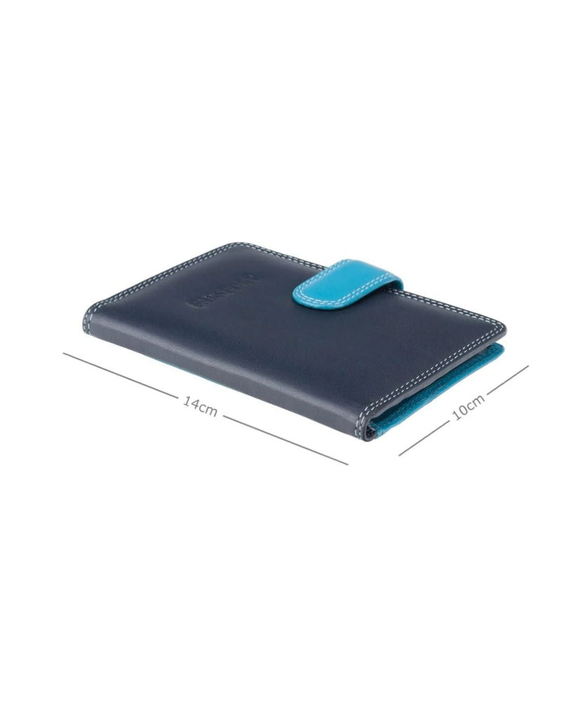 Cardinal Leather RFID Passport Holder with Tab Closure — Blue Multi - Greenwood Leather