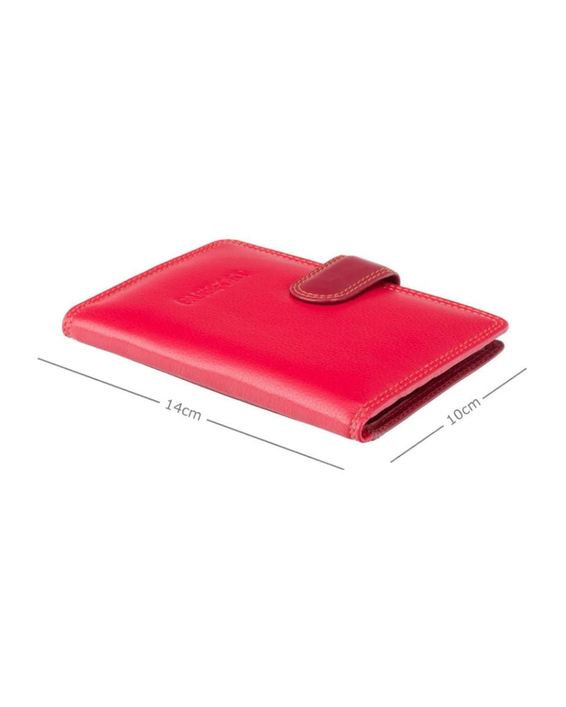 Cardinal Leather RFID Passport Holder with Tab Closure — Red Multi - Greenwood Leather