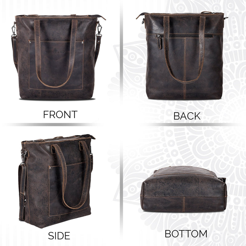 Classic Leather Tote Bag Bunbury Brown - Greenwood Leather