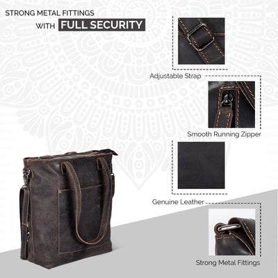 Classic Leather Tote Bag Bunbury Brown - Greenwood Leather