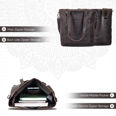 Classic Leather Tote Bag Bunbury Brown - Greenwood Leather