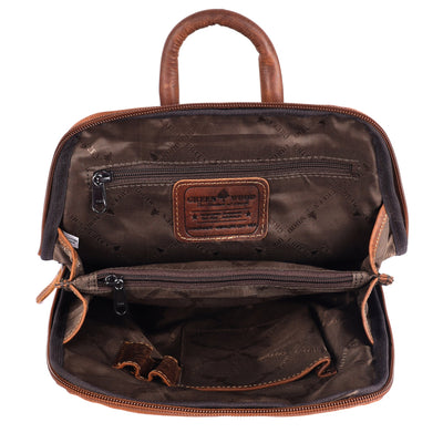 Greenwood Hartley Genuine Leather Backpack | Vintage Brown Handmade Travel & Everyday Bag - Greenwood Leather