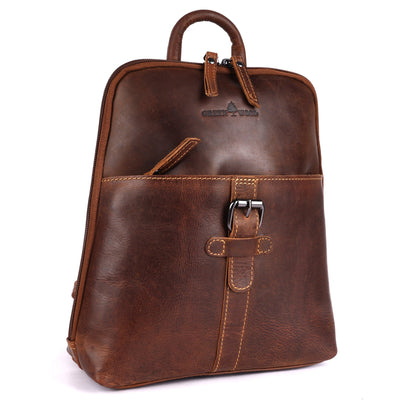 Greenwood Hartley Genuine Leather Backpack | Vintage Brown Handmade Travel & Everyday Bag - Greenwood Leather