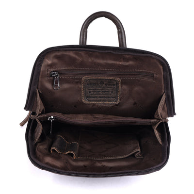 Greenwood Hartley Genuine Leather Backpack | Vintage Dark Brown Handmade Travel & Everyday Bag - Greenwood Leather
