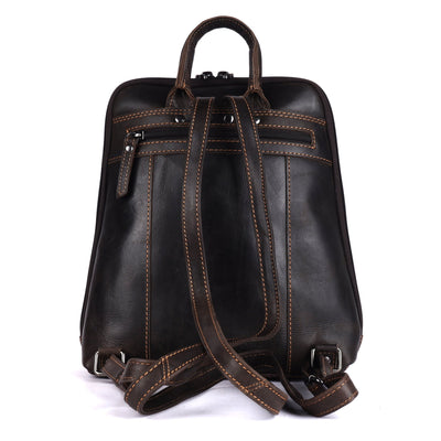 Greenwood Hartley Genuine Leather Backpack | Vintage Dark Brown Handmade Travel & Everyday Bag - Greenwood Leather