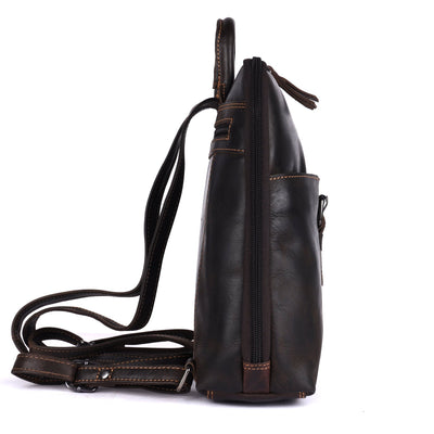Greenwood Hartley Genuine Leather Backpack | Vintage Dark Brown Handmade Travel & Everyday Bag - Greenwood Leather
