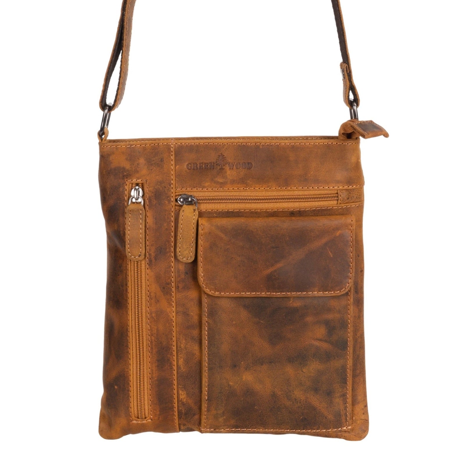 Greenwood Leather Ladies Cross Body Leather Bag Lucy Camel - Greenwood Leather