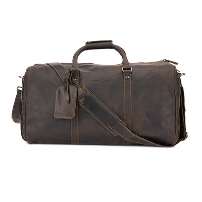Greenwood Leather Overnight Bag Milan - Rugged Leather - Brown - Greenwood Leather
