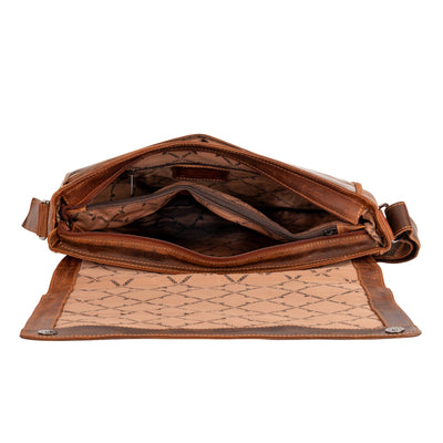 Greenwood Leather Richard Laptop Bag – Waxed Pull - Up Leather Messenger for 16” Laptop - Greenwood Leather