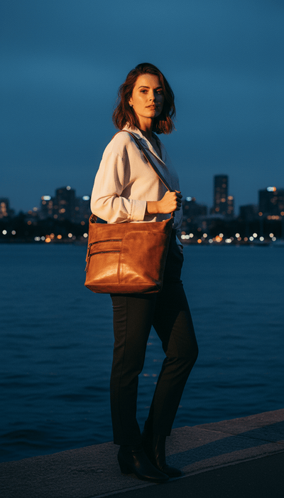 Greenwood Leather Shoulder bag Bianca - Cognac - Greenwood Leather