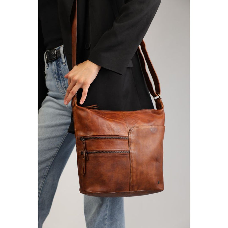Greenwood Leather Shoulder bag Bianca - Cognac - Greenwood Leather