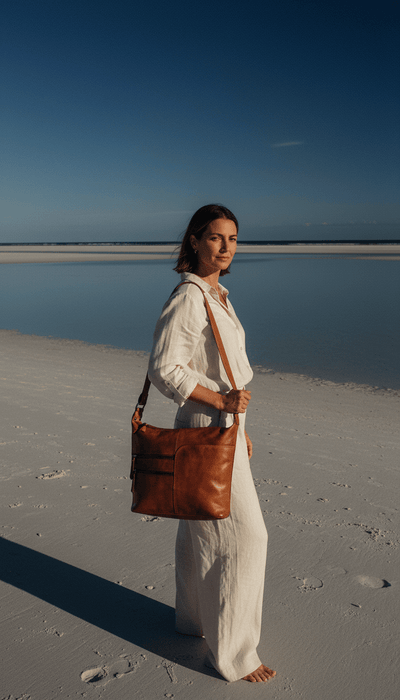 Greenwood Leather Shoulder bag Bianca - Cognac - Greenwood Leather