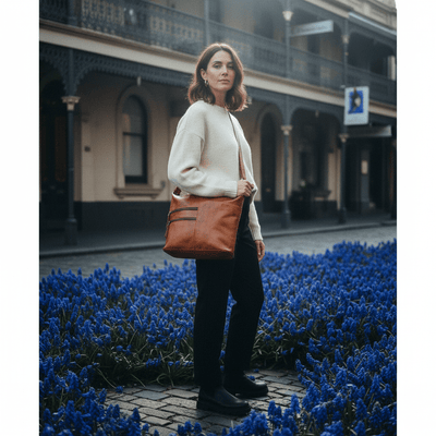 Greenwood Leather Shoulder bag Bianca - Cognac - Greenwood Leather