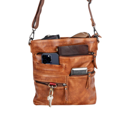 Greenwood Leather Shoulder Bag Liane - Cognac - Greenwood Leather