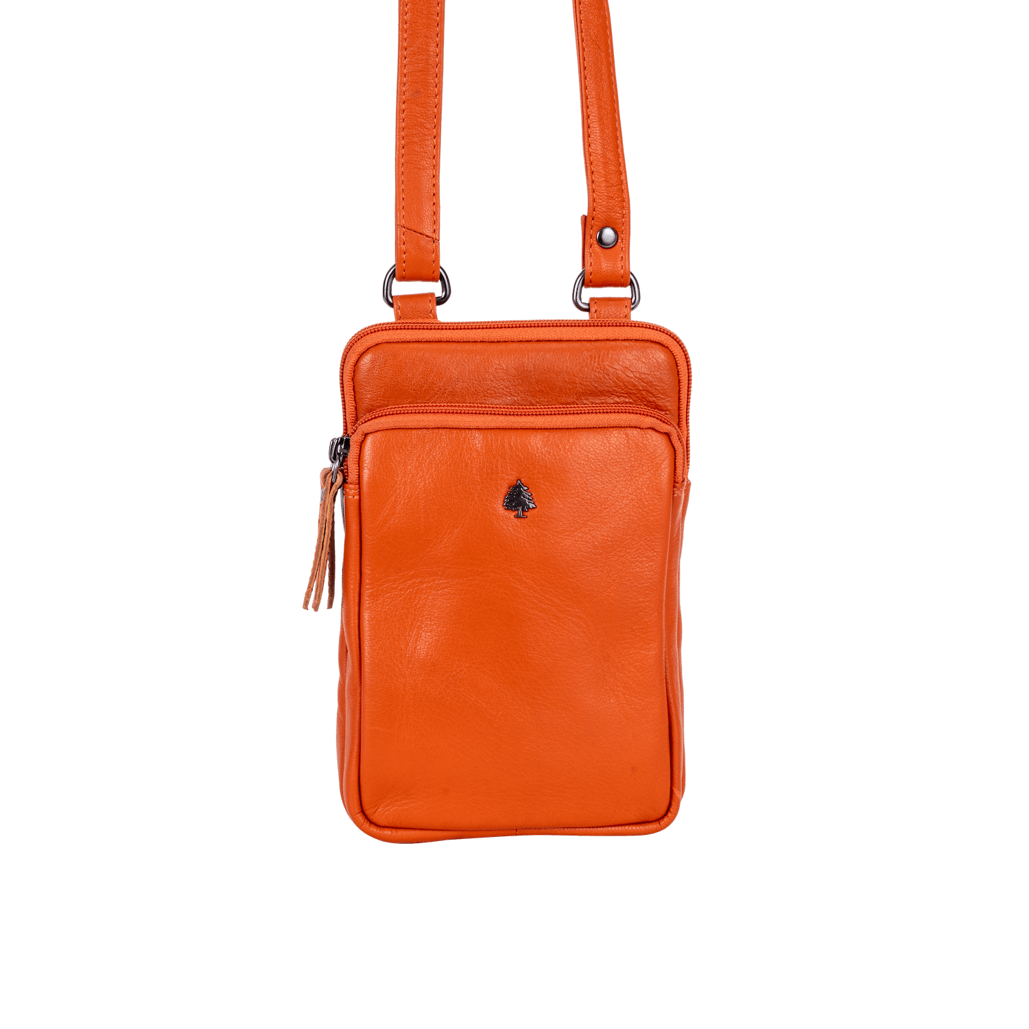Greenwood Oslo Compact Crossbody – Orange Leather - Greenwood Leather