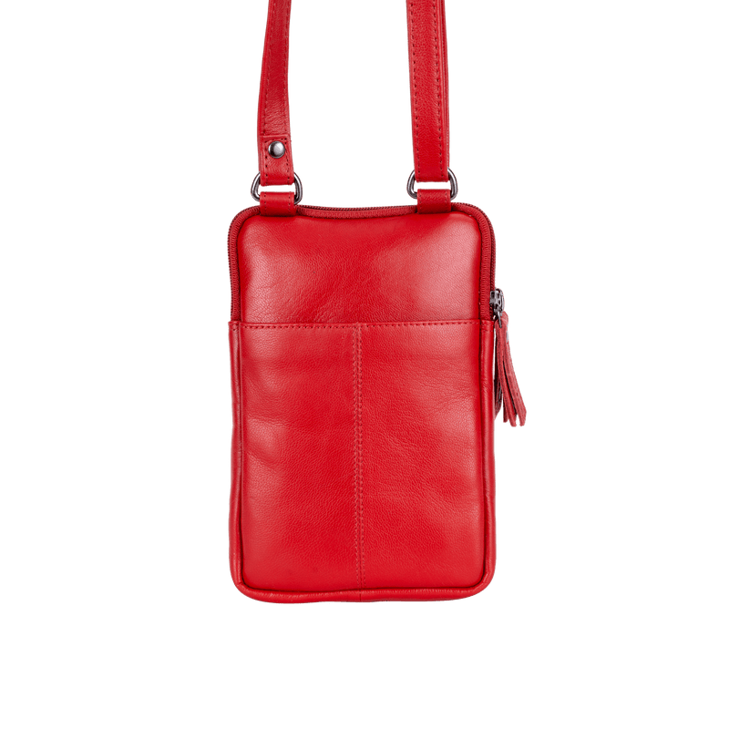 Greenwood Oslo Compact Crossbody – Red Leather - Greenwood Leather