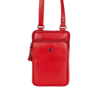 Greenwood Oslo Compact Crossbody – Red Leather - Greenwood Leather