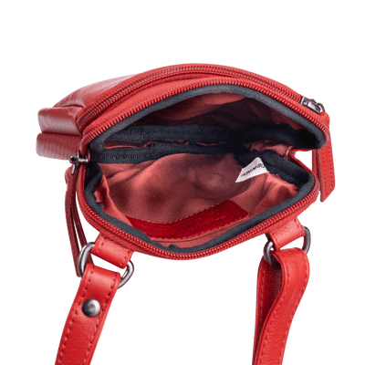 Greenwood Oslo Compact Crossbody – Red Leather - Greenwood Leather