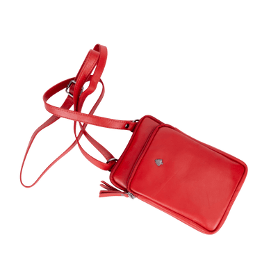 Greenwood Oslo Compact Crossbody – Red Leather - Greenwood Leather