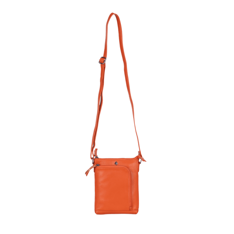 Greenwood Siena Mini Crossbody – Orange Leather - Greenwood Leather