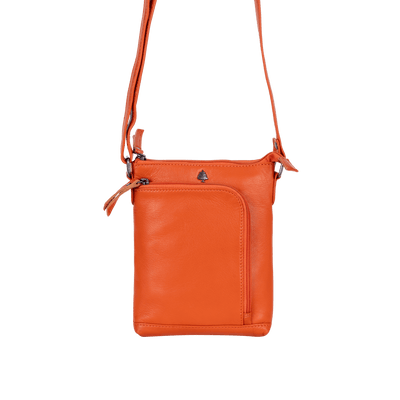Greenwood Siena Mini Crossbody – Orange Leather - Greenwood Leather
