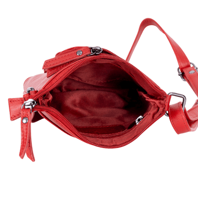Greenwood Siena Mini Crossbody – Red Leather - Greenwood Leather