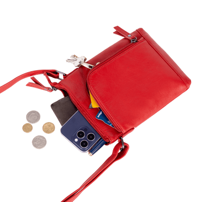 Greenwood Siena Mini Crossbody – Red Leather - Greenwood Leather