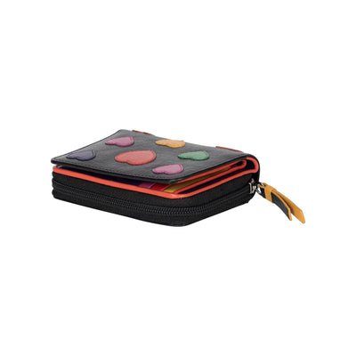 Heart Leather Wallet for Women, Handmade Compact Zip Wallet - Greenwood Leather