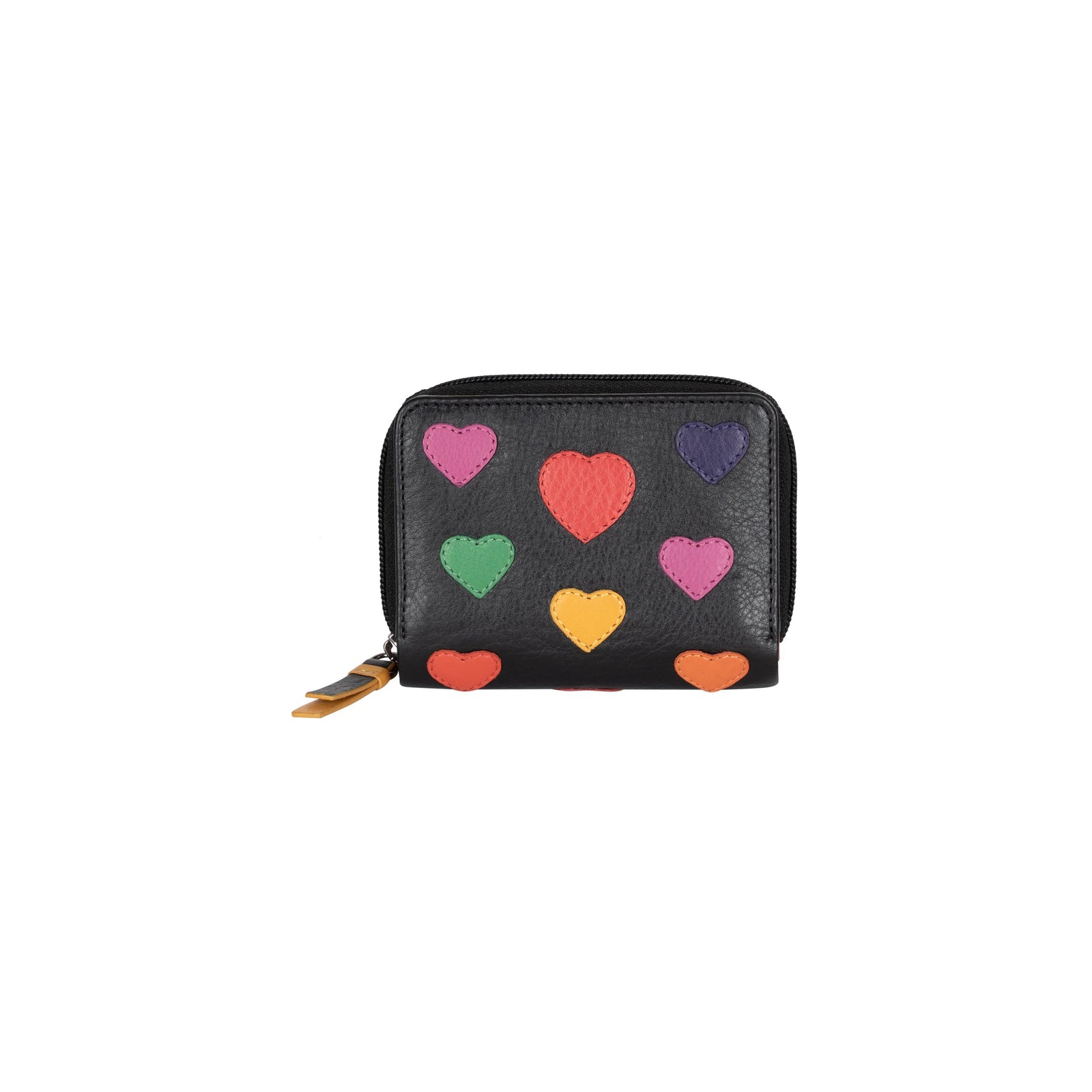 Heart Leather Wallet for Women, Handmade Compact Zip Wallet - Greenwood Leather