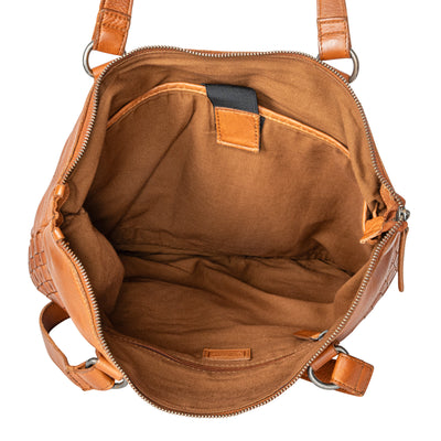 The Harlow Tote Bag — Vintage Tan Leather Work Tote
