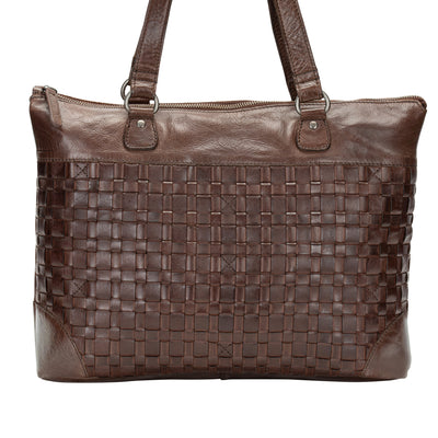The Harlow Tote Bag — Espresso Brown Leather Work Tote