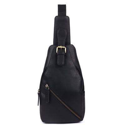 Jasper – Leather Crossbody Sling Bag for Men Black - Greenwood Leather