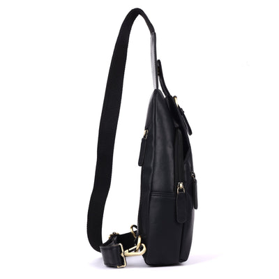 Jasper – Leather Crossbody Sling Bag for Men Black - Greenwood Leather