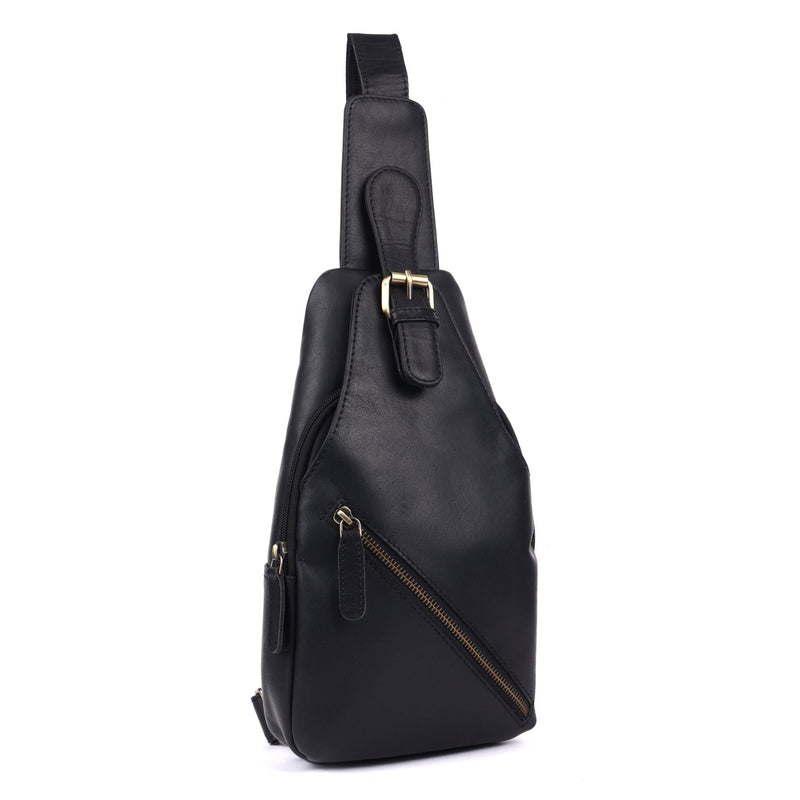 Jasper – Leather Crossbody Sling Bag for Men Black